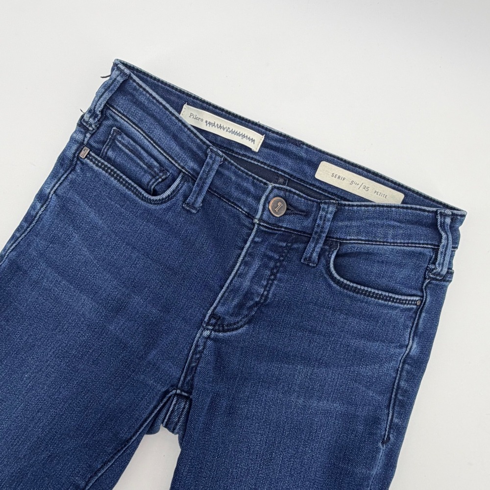 Pilcro and the Letterpress Serif Jeans Womens 25 Petite Blue Skinny Dark Wash